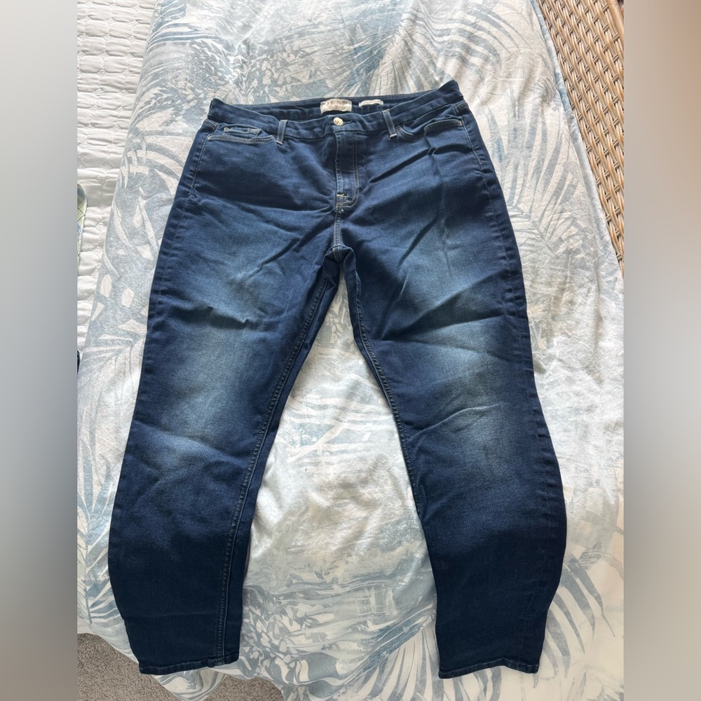 Women's Dark Blue Boyfriend Jeans - Relaxed Fit